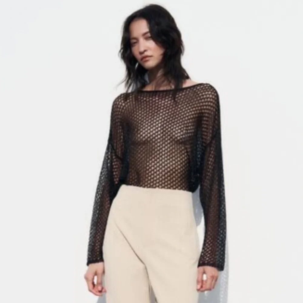 ZARA SEMI-SHEER KNIT SWEATER
